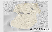 Shaded Relief 3D Map of Kab. Sukabumi, desaturated