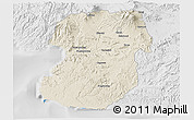 Shaded Relief 3D Map of Kab. Sukabumi, lighten, desaturated