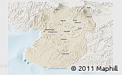 Shaded Relief 3D Map of Kab. Sukabumi, lighten