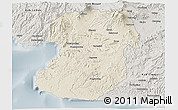 Shaded Relief 3D Map of Kab. Sukabumi, semi-desaturated