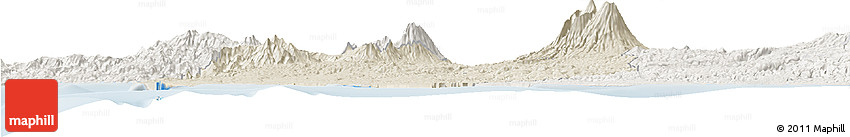 Shaded Relief Horizon Map of Kab. Sukabumi, lighten