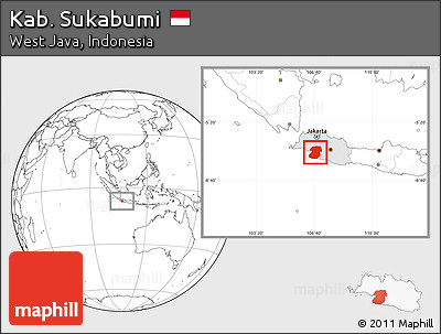 Blank Location Map of Kab. Sukabumi, highlighted parent region