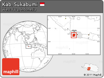 Blank Location Map of Kab. Sukabumi, highlighted parent region