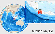 Shaded Relief Location Map of Kab. Sukabumi, highlighted country