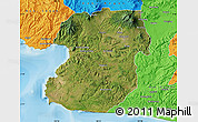 Satellite Map of Kab. Sukabumi, political outside