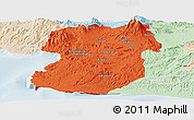 Political Panoramic Map of Kab. Sukabumi, lighten