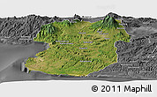Satellite Panoramic Map of Kab. Sukabumi, desaturated