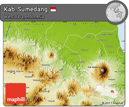 Physical Map of Kab. Sumedang