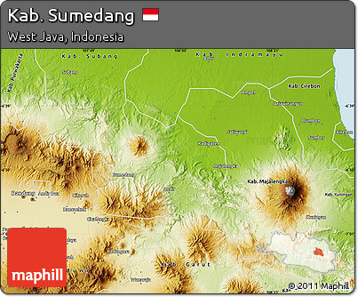 Physical Map of Kab. Sumedang