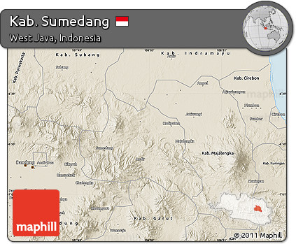 Shaded Relief Map of Kab. Sumedang