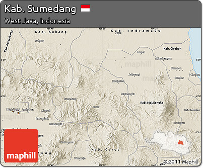 Shaded Relief Map of Kab. Sumedang