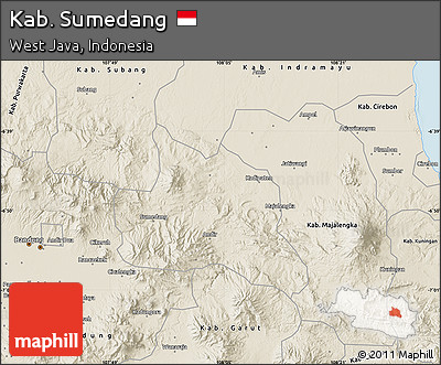 Shaded Relief Map of Kab. Sumedang