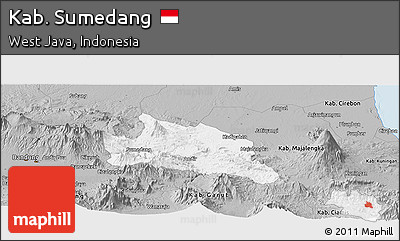 Gray Panoramic Map of Kab. Sumedang