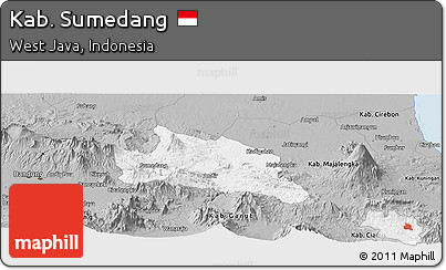 Gray Panoramic Map of Kab. Sumedang