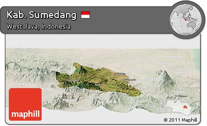 Satellite Panoramic Map of Kab. Sumedang, lighten