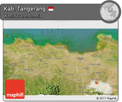Satellite 3D Map of Kab. Tangerang