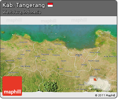 Satellite 3D Map of Kab. Tangerang