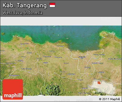 Satellite 3D Map of Kab. Tangerang