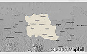 Shaded Relief 3D Map of Kab. Tangerang, darken, desaturated