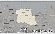 Shaded Relief 3D Map of Kab. Tangerang, darken, semi-desaturated