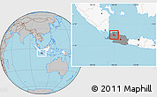 Gray Location Map of Kab. Tangerang, highlighted country, highlighted parent region