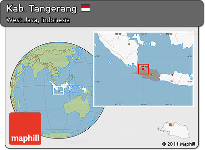 Savanna Style Location Map of Kab. Tangerang, highlighted country, highlighted parent region