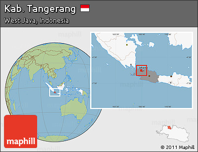 Savanna Style Location Map of Kab. Tangerang, highlighted country, highlighted parent region