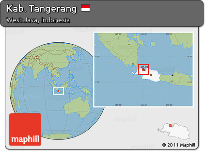 Savanna Style Location Map of Kab. Tangerang, highlighted parent region
