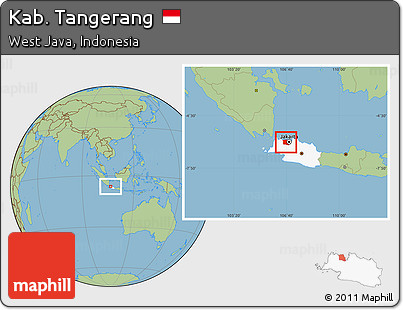Savanna Style Location Map of Kab. Tangerang, highlighted parent region