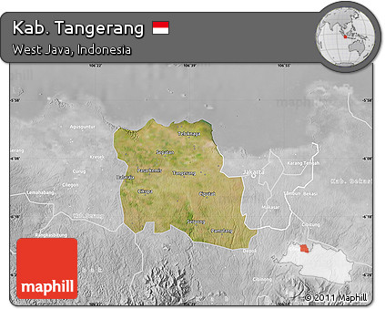 Satellite Map of Kab. Tangerang, lighten, desaturated