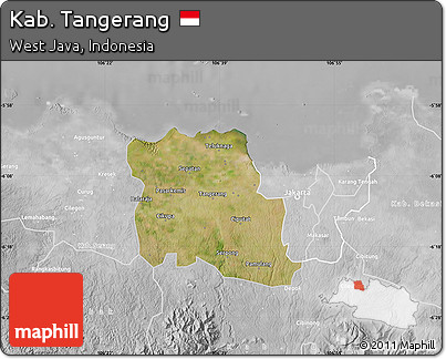 Satellite Map of Kab. Tangerang, lighten, desaturated