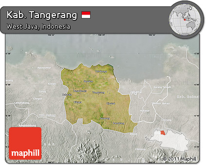 Satellite Map of Kab. Tangerang, lighten, semi-desaturated