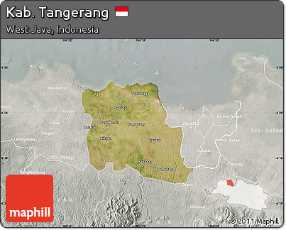 Satellite Map of Kab. Tangerang, lighten, semi-desaturated