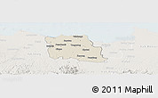 Shaded Relief Panoramic Map of Kab. Tangerang, lighten