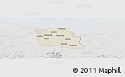 Shaded Relief Panoramic Map of Kab. Tangerang, lighten, semi-desaturated