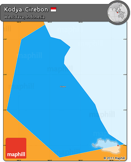 Political Simple Map of Kodya. Cirebon