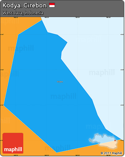 Political Simple Map of Kodya. Cirebon