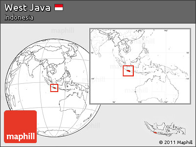 Blank Location Map of West Java, within the entire country