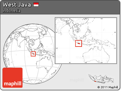 Blank Location Map of West Java, within the entire country