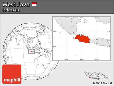 Blank Location Map of West Java, highlighted country