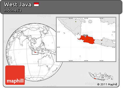 Blank Location Map of West Java, highlighted country