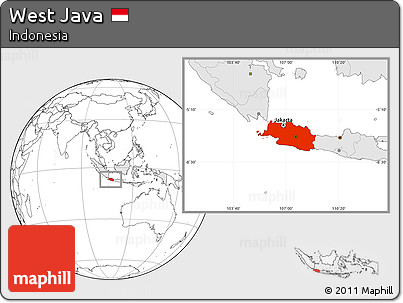 Blank Location Map of West Java, highlighted country