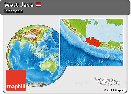 Physical Location Map of West Java