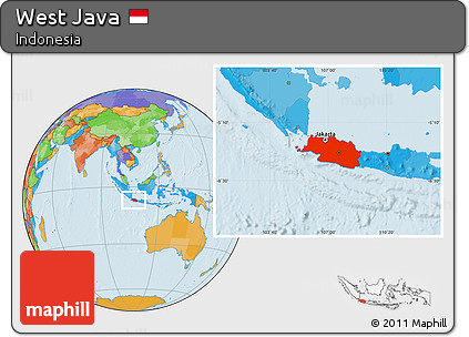Political Location Map of West Java
