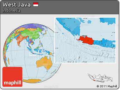 Political Location Map of West Java