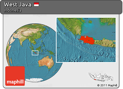 Satellite Location Map of West Java
