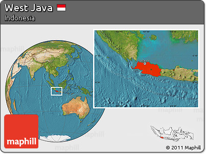 Satellite Location Map of West Java