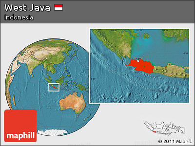 Satellite Location Map of West Java