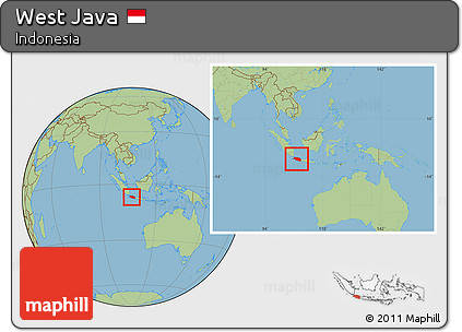 Savanna Style Location Map of West Java, within the entire country