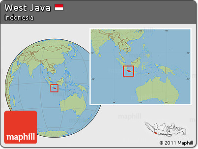 Savanna Style Location Map of West Java, within the entire country
